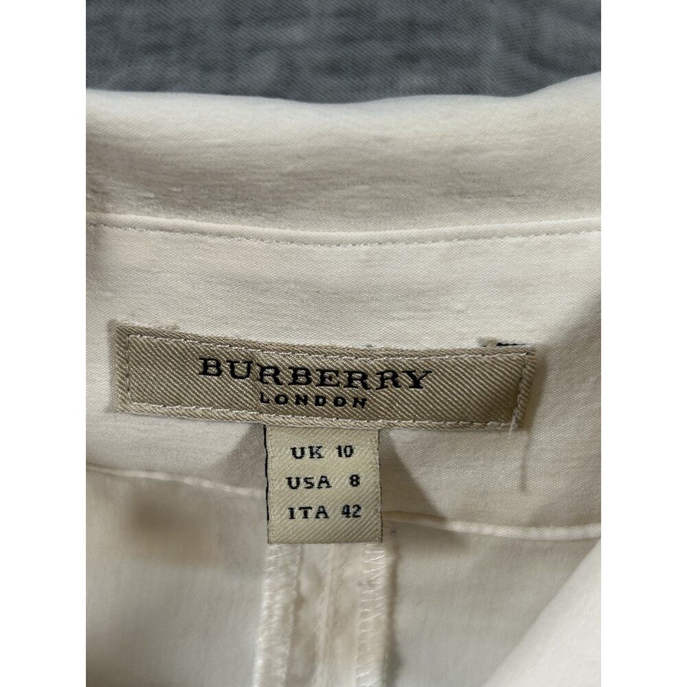 Burberry London Shirt Womens 8 White Long Sleeve Short Sleeve Button-Up Top - Picture 2 of 13